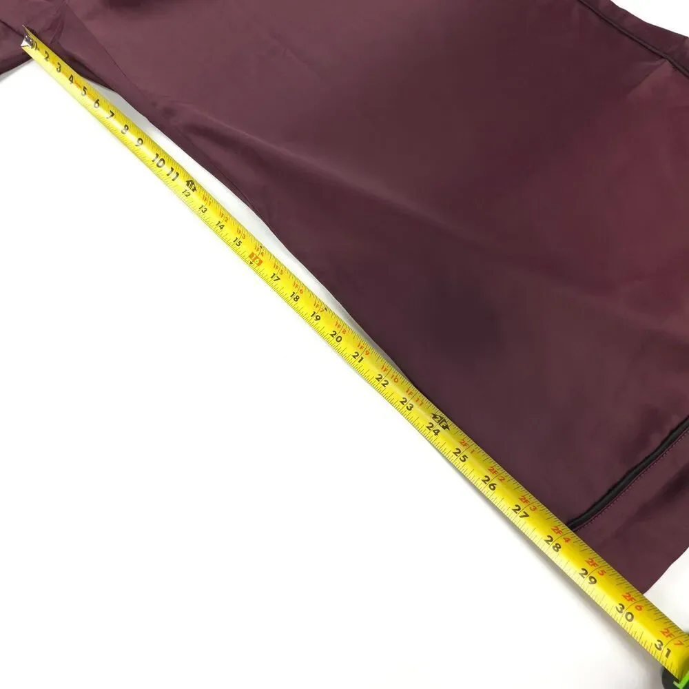 NWT Torrid Madison Satin Button-Up Long Sleeve Shirt Wide Leg Pant Set Burgundy